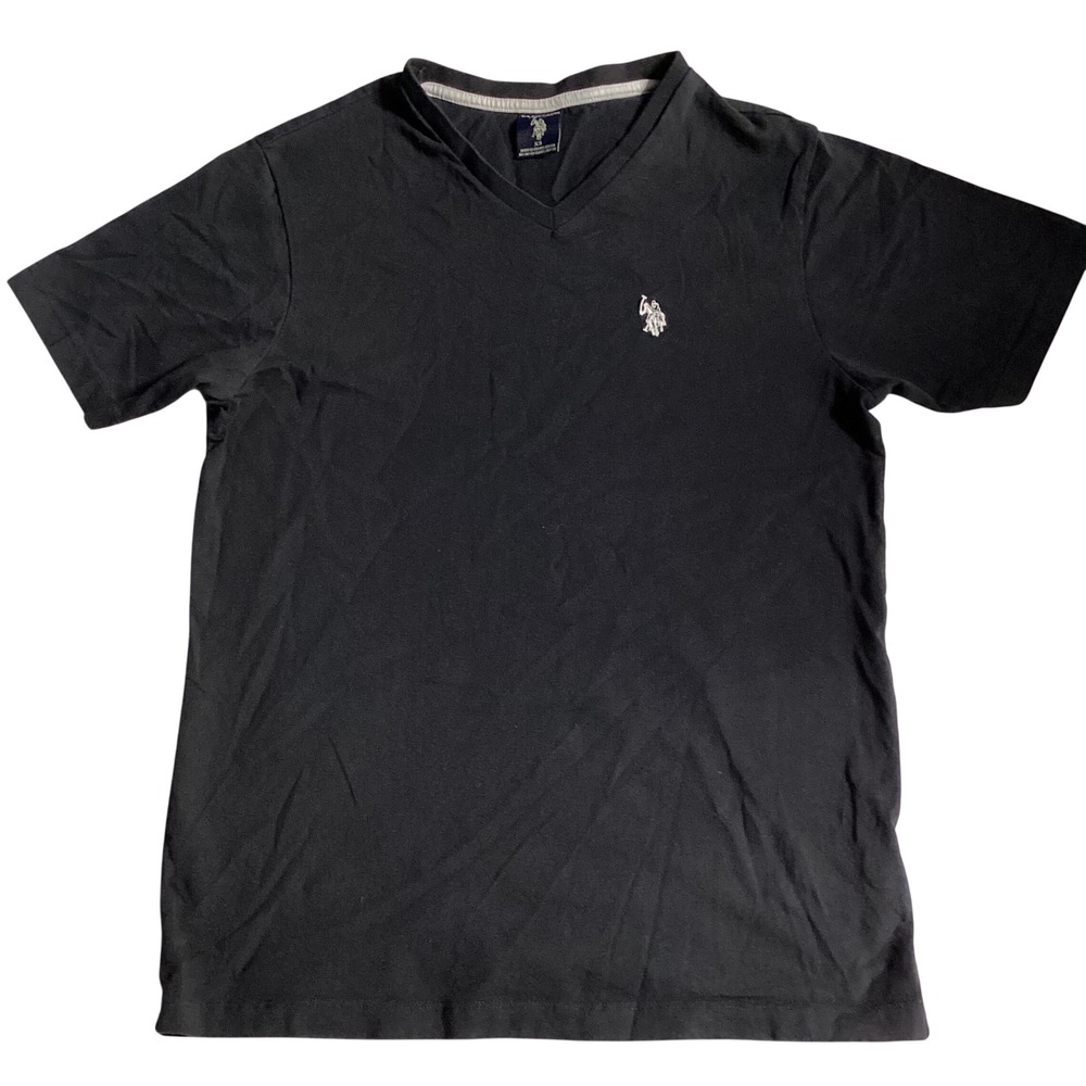 U.S. Polo Assn. V-Neck Logo Tee Mens XS Black Excellent Short Sleeve Shirt